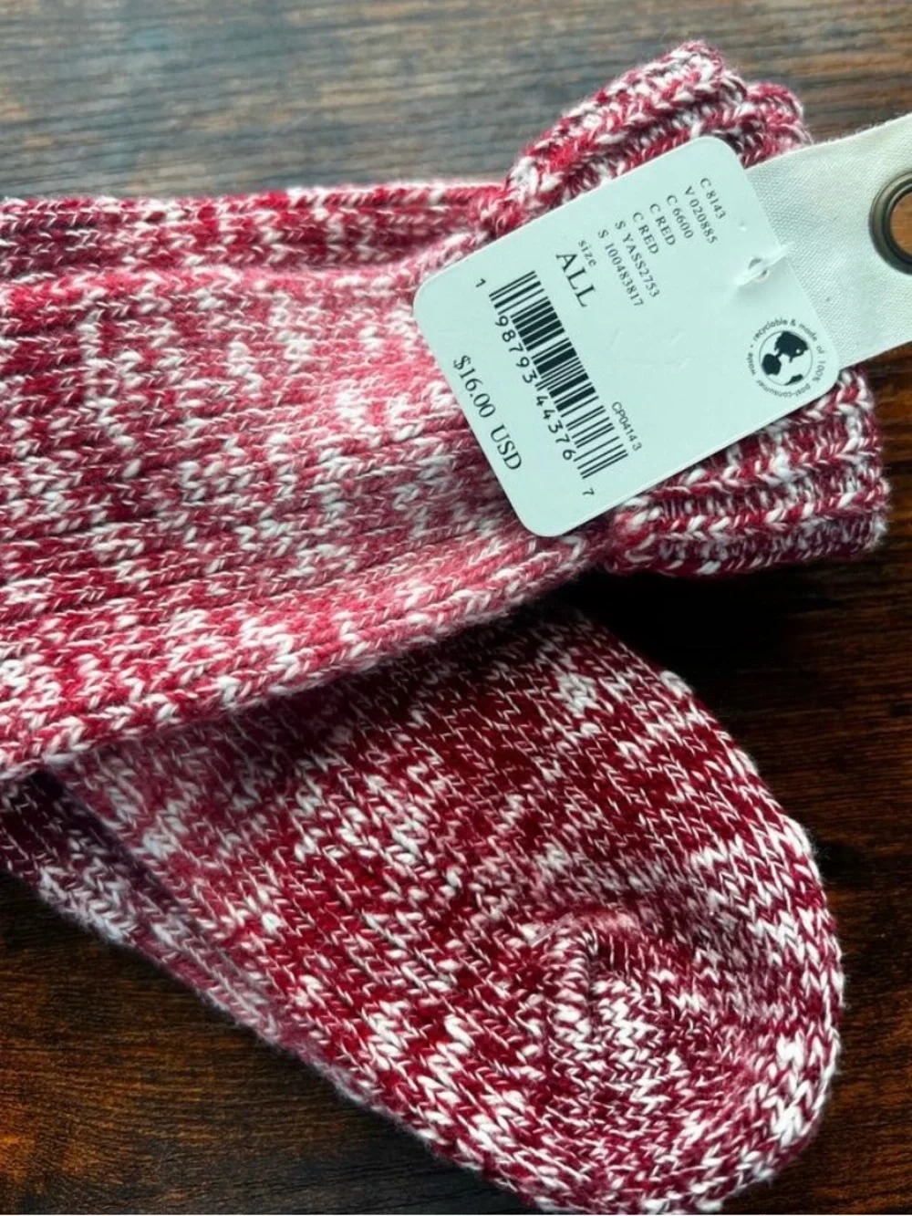 Free People Super Space Ankle Socks. NWT. Red